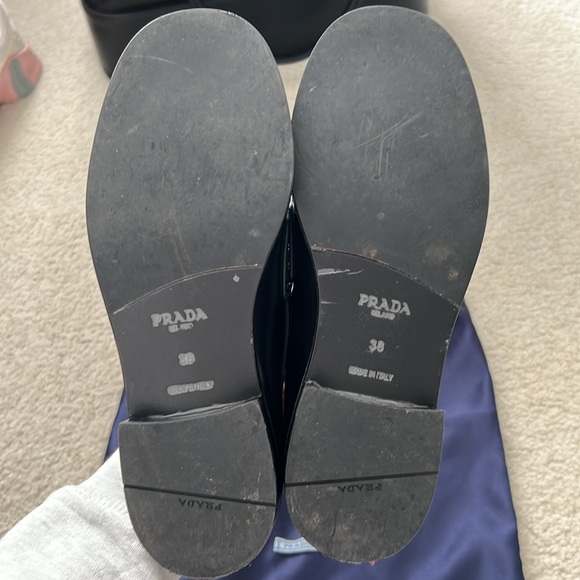 Prada Women’s Black Patent Leather Loafers - Picture 2 of 5